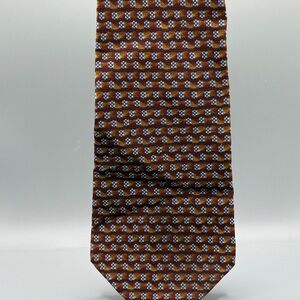 100% Silk Geoffrey Beene Brown Patterned Men's Tie